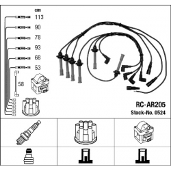 NGK 0524 PRZEWODY ZAPŁONOWE RC-AR205