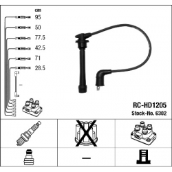 NGK 6302 PRZEWODY ZAPŁONOWE RC-HD1205